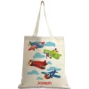 Airplane Personalized Canvas Tote