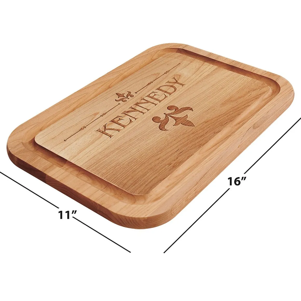 Alder Fleur de lis Personalized Wood Cutting Board