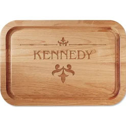 Alder Fleur de lis Personalized Wood Cutting Board