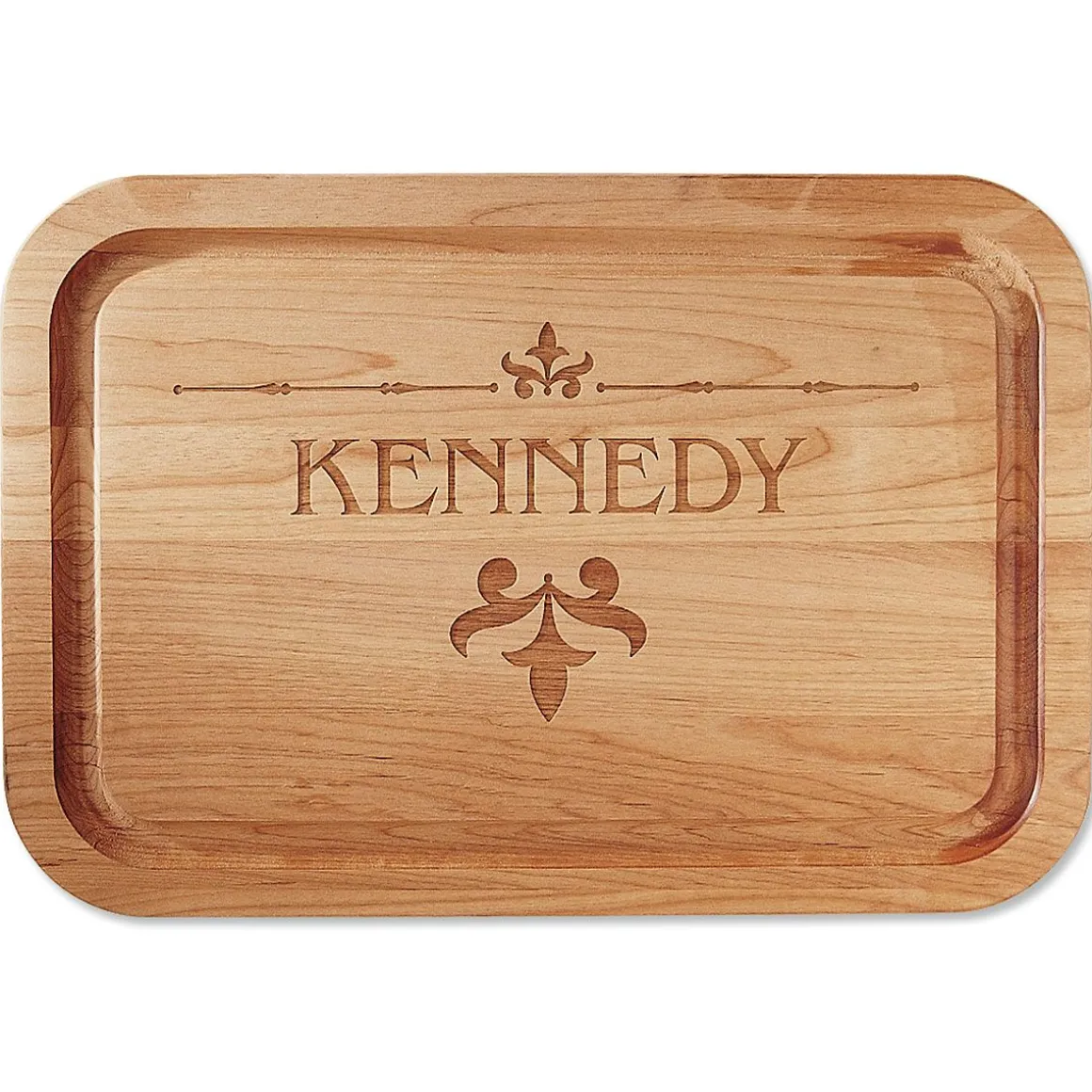 Alder Fleur de lis Personalized Wood Cutting Board