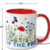 America Floral Personalized Mug