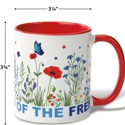 America Floral Personalized Mug