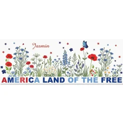 America Floral Personalized Mug