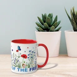 America Floral Personalized Mug