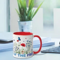 America Floral Personalized Mug