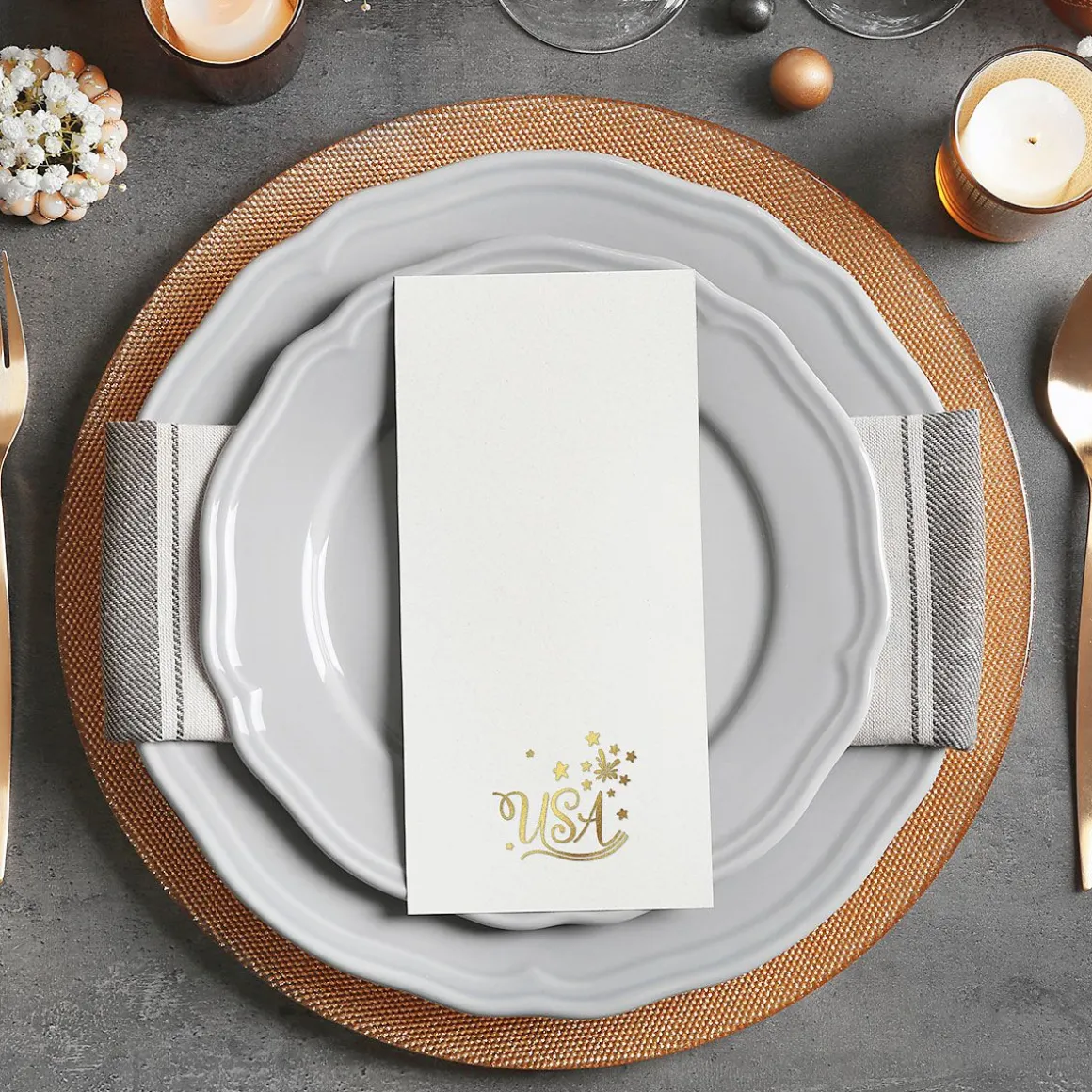 Americana Foil Stamped Disposable Hand Towels