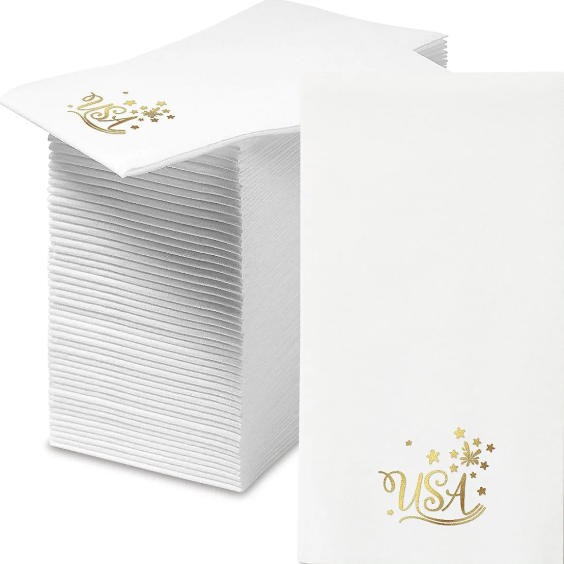 Americana Foil Stamped Disposable Hand Towels