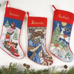 Angel Heirloom Needlepoint Personalized Christmas Stocking