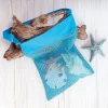 Aqua Personalized Mesh Seashell Bag