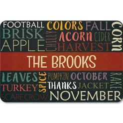 Autumn Words Personalized Thanksgiving Doormat