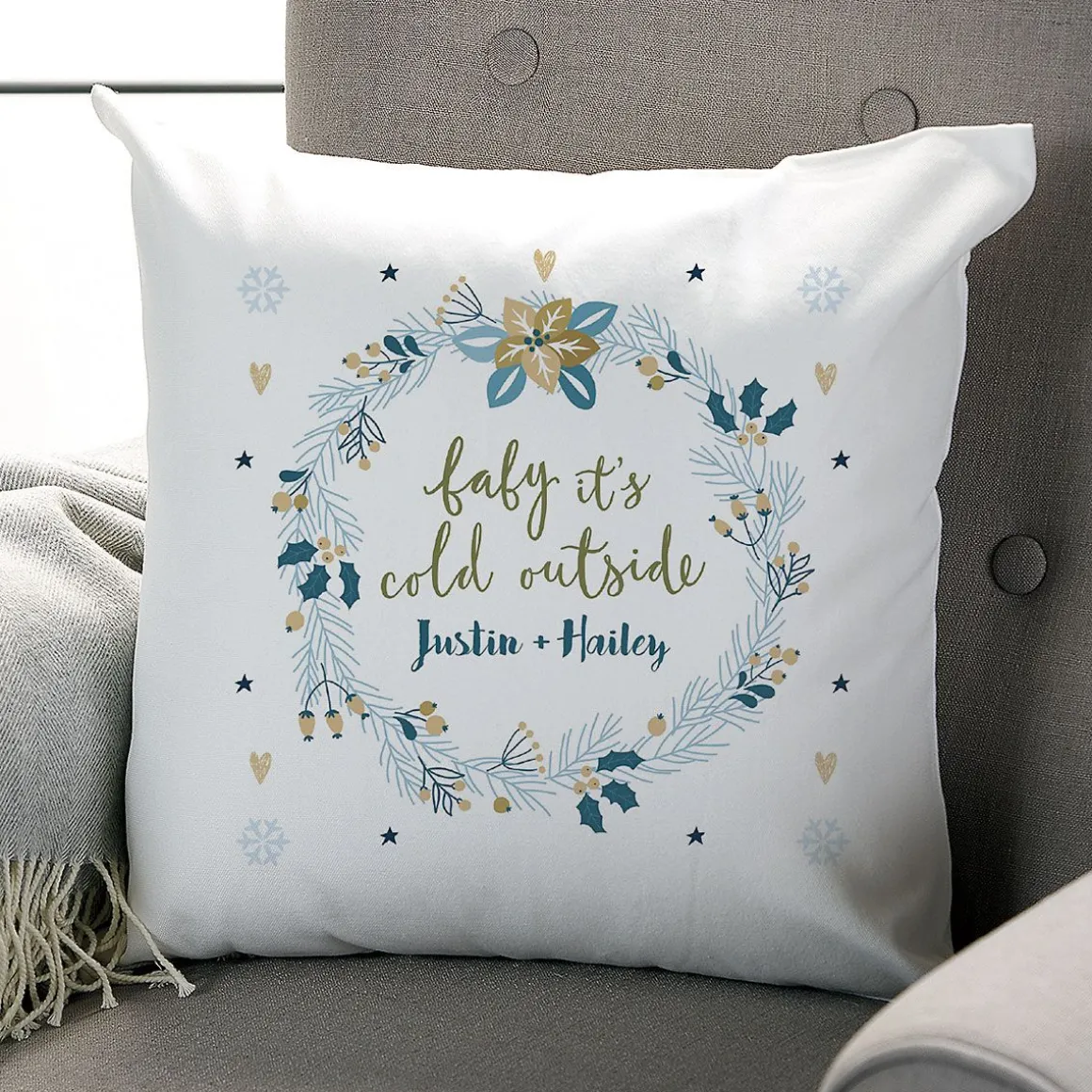 Baby It's Cold Personalized Pillow