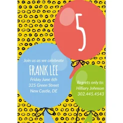 Balloon Birthday Personalized Invitations
