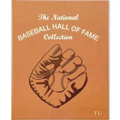 Baseball Hall of Fame Personalized Tan Leather-Bound Book