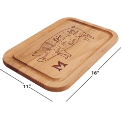 BBQ Cuts of Pork Personalized Wood Cutting Board