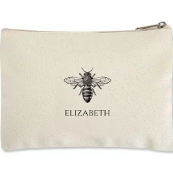 Bee Personalized Small Canvas Pouch