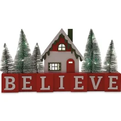 Believe Christmas House with Trees LED Display