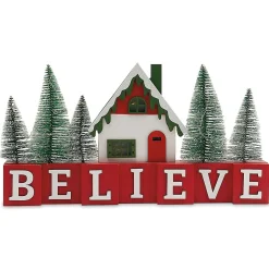 Believe Christmas House with Trees LED Display