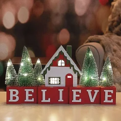 Believe Christmas House with Trees LED Display