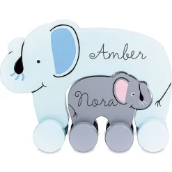 Big & Little Elephant Personalized Push Toys