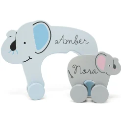 Big & Little Elephant Personalized Push Toys