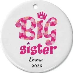 Big Sister Personalized Ceramic Christmas Ornament