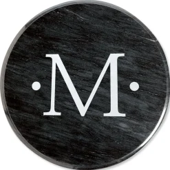 Black Marble Monogrammed Lazy Susan