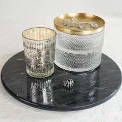 Black Marble Monogrammed Lazy Susan
