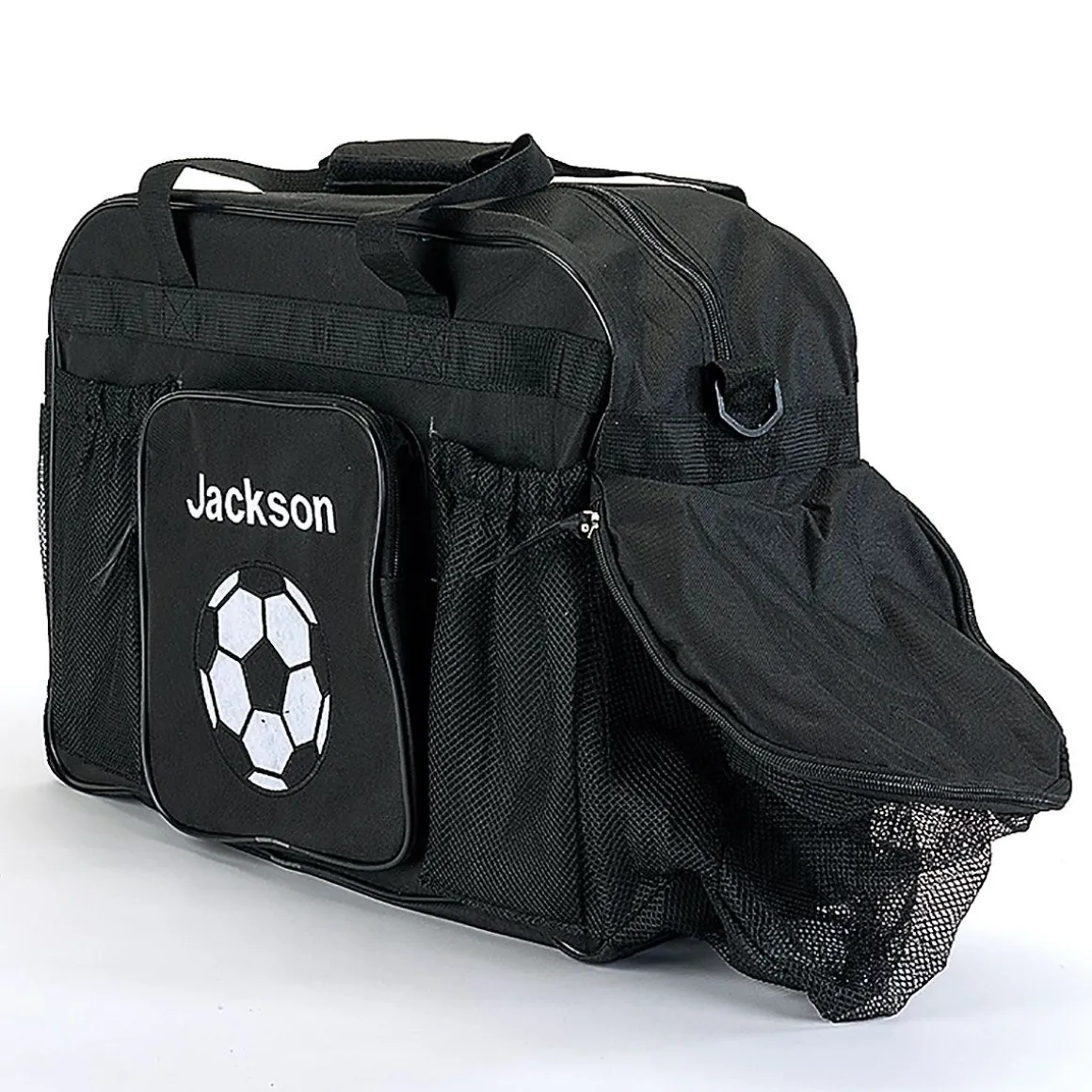 Black Personalized Soccer Sports Bag