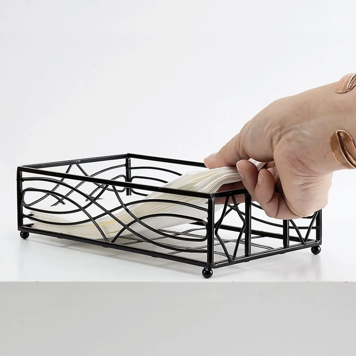 Black Wave Hand Towel Holder