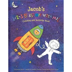 1-2-3 Blastoff Personalized Coloring Book & Sticker Set