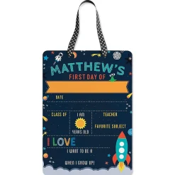 Blast Off Personalized 1st Day Dry Erase Board