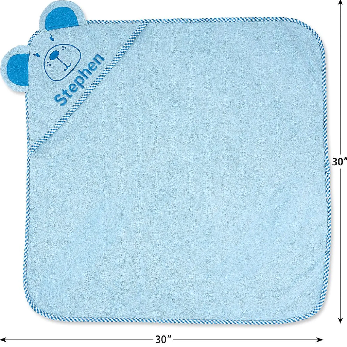 Blue Bear Hooded Animal Personalized Towel