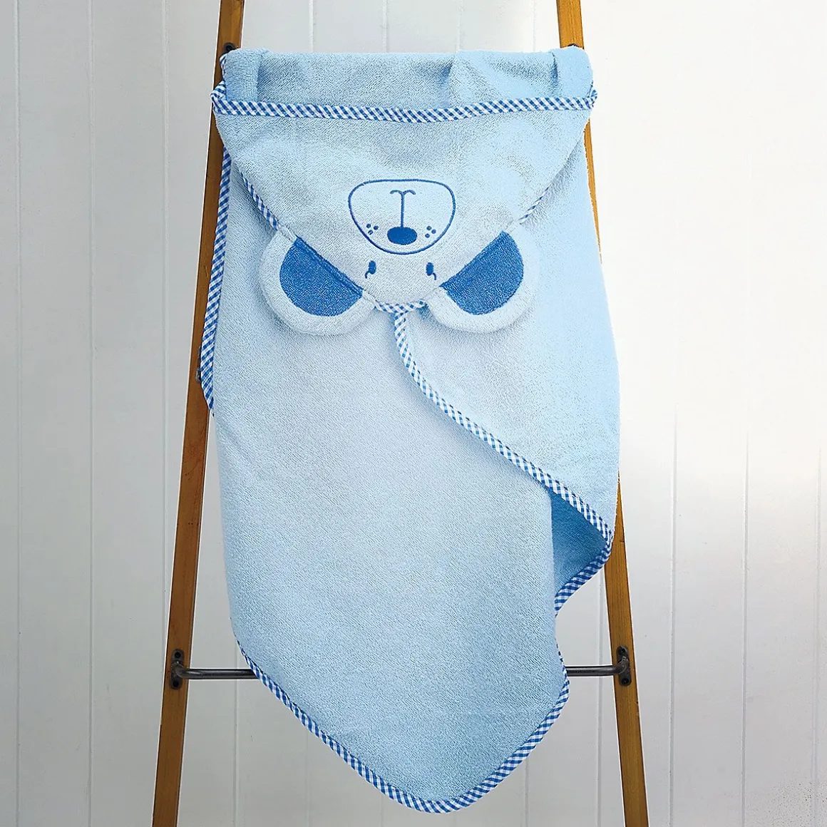 Blue Bear Hooded Animal Personalized Towel