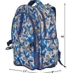Blue Camo Backpack with Attached Personalized Lunch Bag