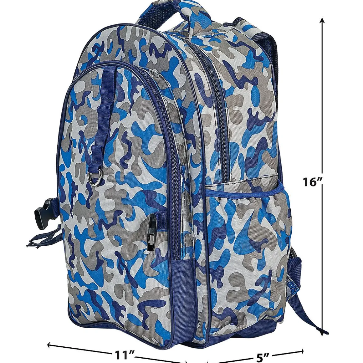 Blue Camo Backpack with Attached Personalized Lunch Bag