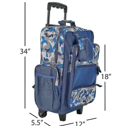 Blue Camo Personalized Rolling Luggage