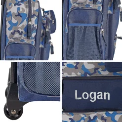 Blue Camo Personalized Rolling Luggage