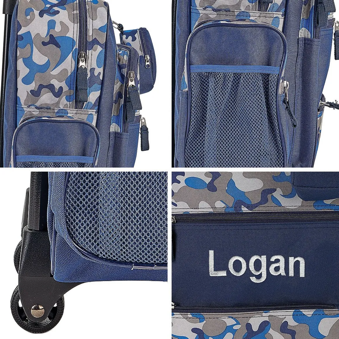 Blue Camo Personalized Rolling Luggage