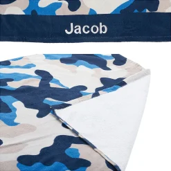 Blue Camo Personalized Towel