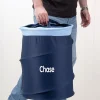 Blue Collapsible Personalized Laundry Tote