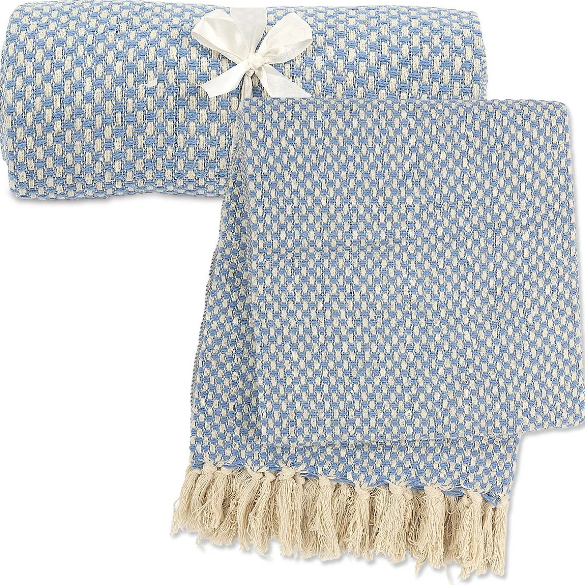 Blue & Ivory Throw Blanket