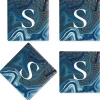 Blue Marble Personalized Ceramic Coasters