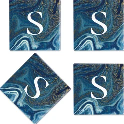 Blue Marble Personalized Ceramic Coasters
