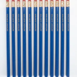 #2 Blue Personalized Hardwood Pencils