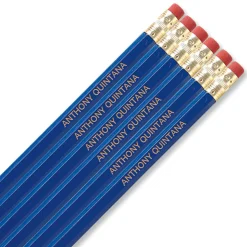 #2 Blue Personalized Hardwood Pencils