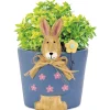 Blue Planter with Bunny