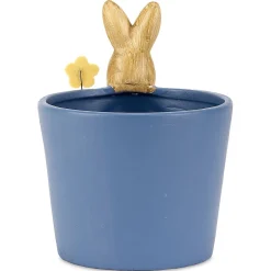 Blue Planter with Bunny