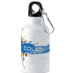Blue/Red Splatter Personalized Water Bottle