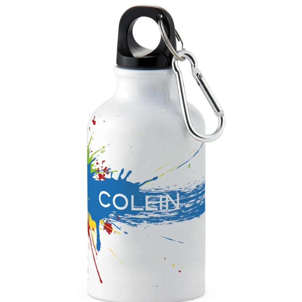 Blue/Red Splatter Personalized Water Bottle