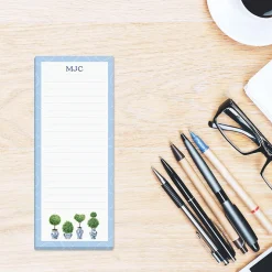 Blue & White Topiary Personalized Shopping List Pads